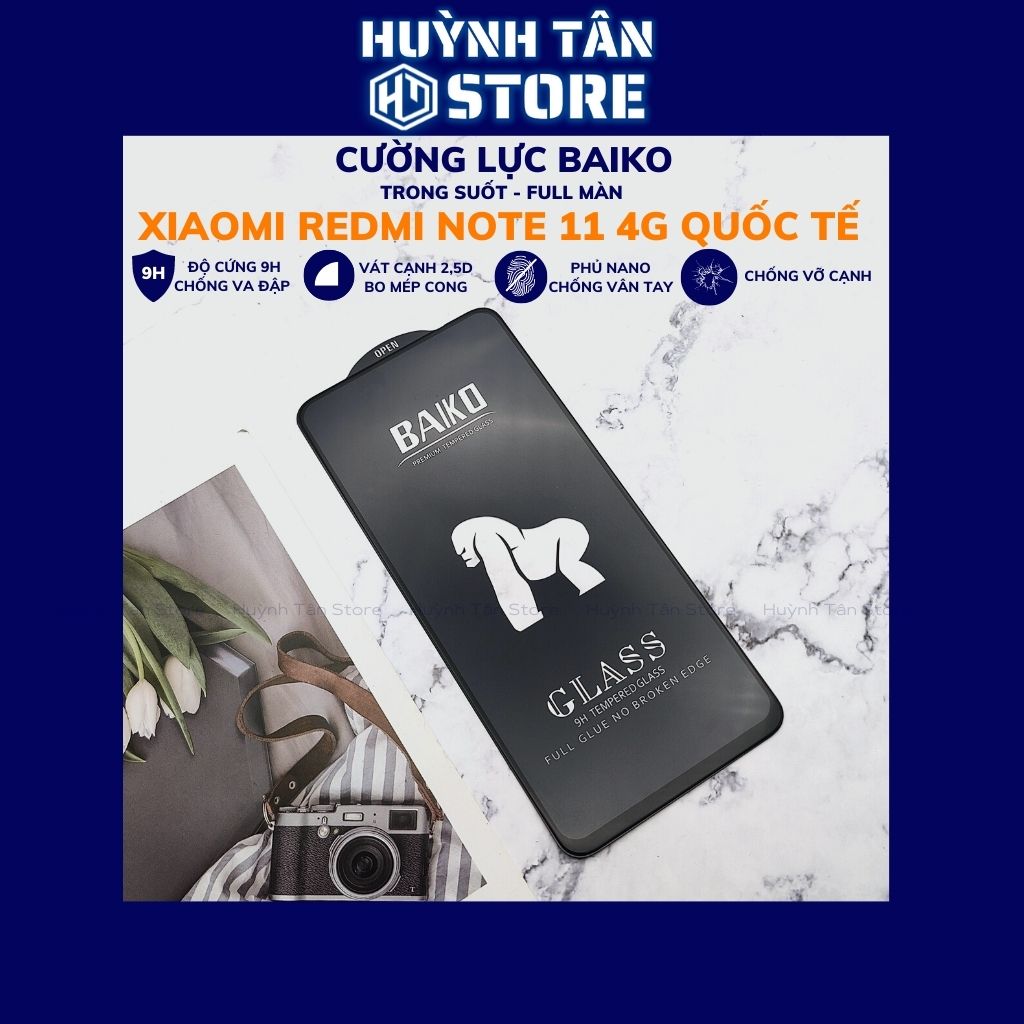Cường lực redmi note 11 4g QT baiko chính hãng chống va đập bảo vệ màn hình phụ kiện điện thoại huỳnh tân store