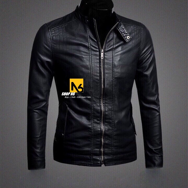 Áo khoác da nam đen rev leather - b21