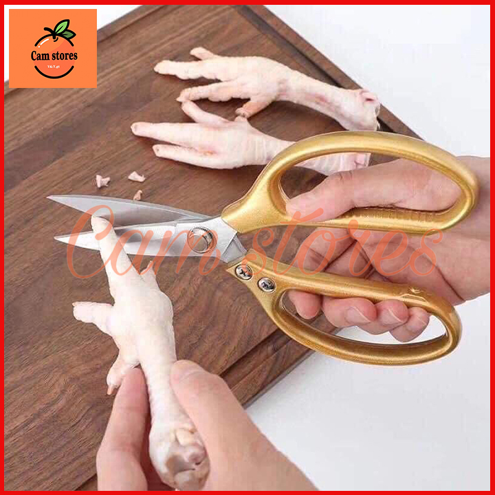 Kéo đa năng gia dụng nhà bếp, kéo inox đa năng SK5- Nhật Bản, kéo có lực mạnh để cắt đồ ăn chín, rau ,xương gà,cạo vảy cá