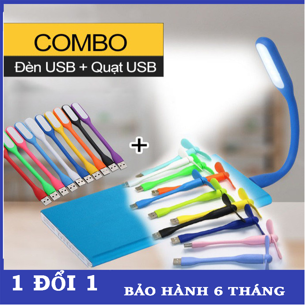 Combo đèn , quạt usb tiện lợi cắm máy tính