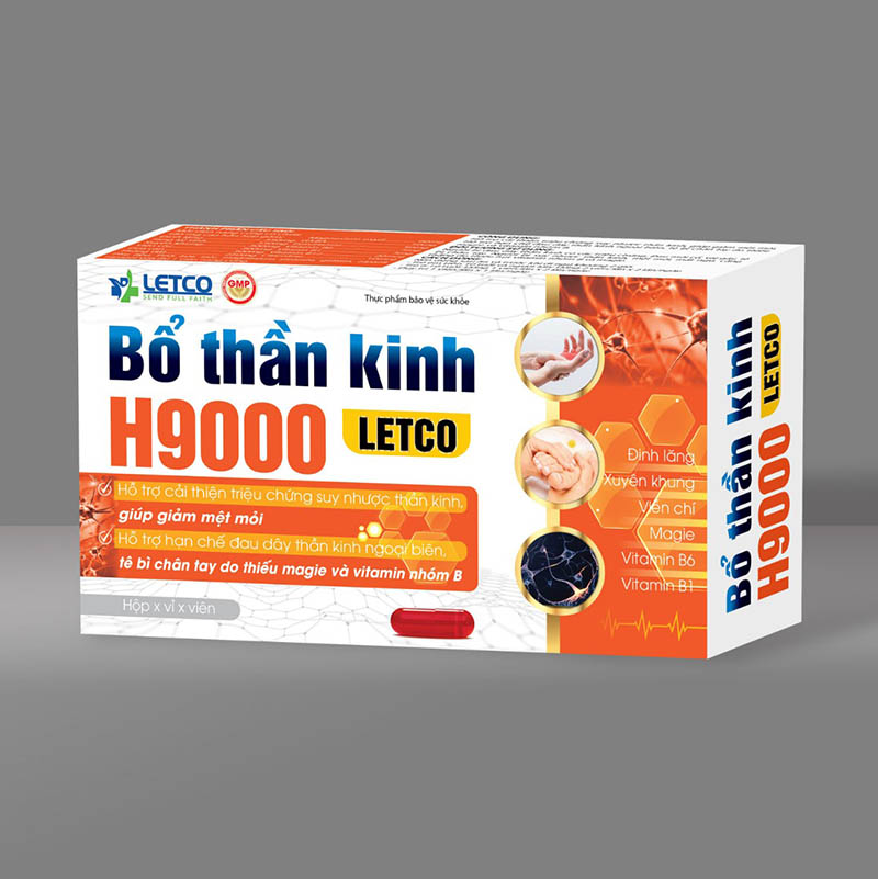 Bổ thần kinh h9000 , hộp 30 viên giúp cải thiện tê bì tay chân, suy nhược thần kinh