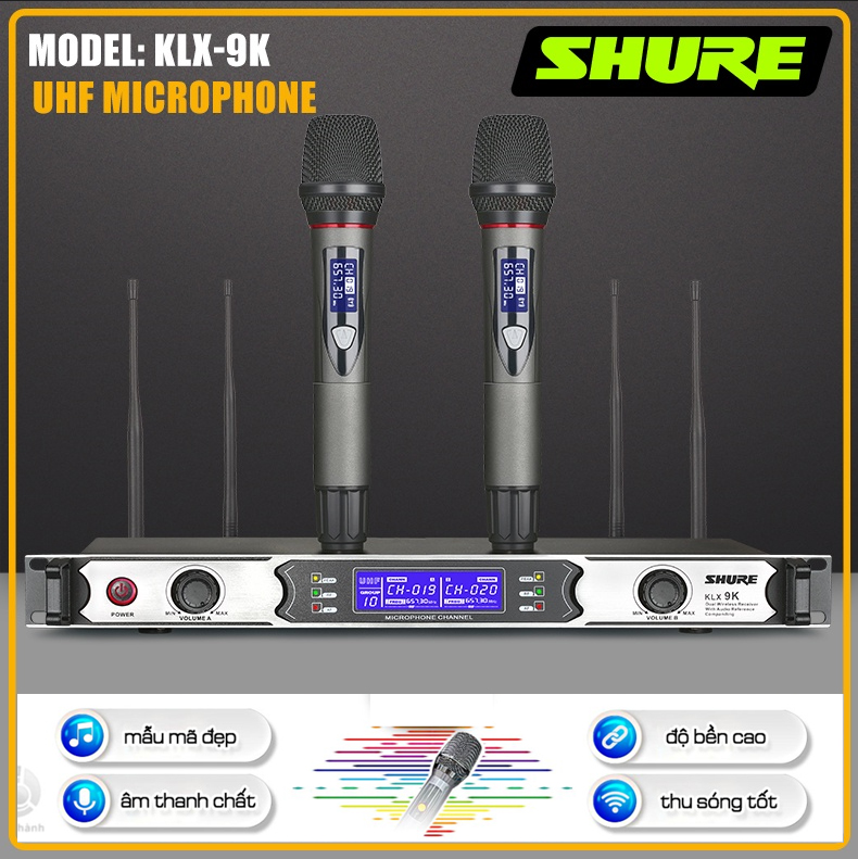 Micro Karaoke Không Dây SHURE KLX9K - Micro karaoke Gia Đình, Sân Khấu
