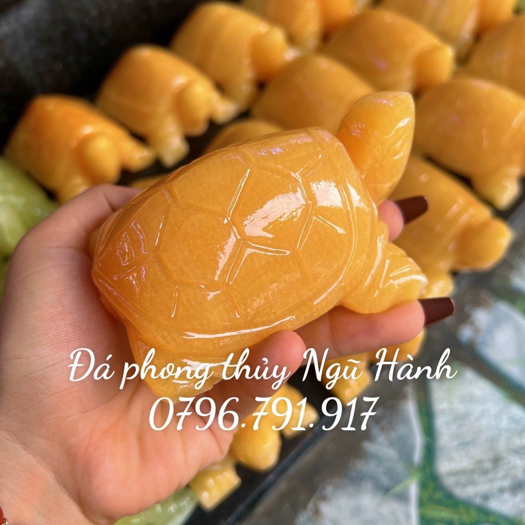 Tượng rùa , kim quy phong thủy bằng đá ngọc hoàng long - dài 8cm - 15cmtrang trí bàn học, bàn làm việc