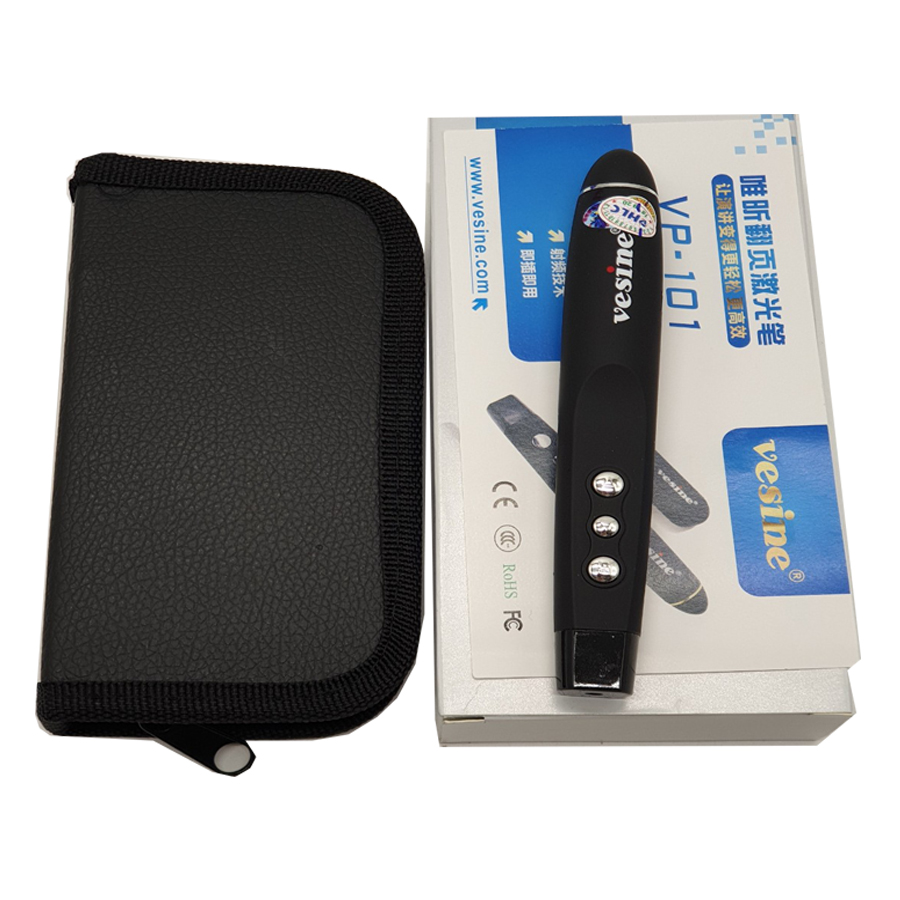 Bút Chỉ Laser Thuyết Trình Vesine VP101 - Bút Trình Chiếu Kèm Bao Da