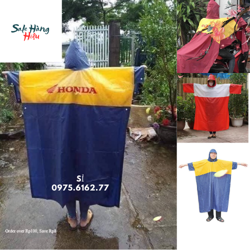 COMBO 2 Áo Mưa HonDa Áo Mưa Cánh Dơi Người Lớn- Nhựa PVC -TO -DÀY (MÀU NGẪU NHIÊN)