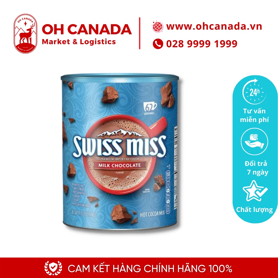 Bột cacao hòa tan SWISS MISS Milk Chocolate 2.17kg của Mỹ