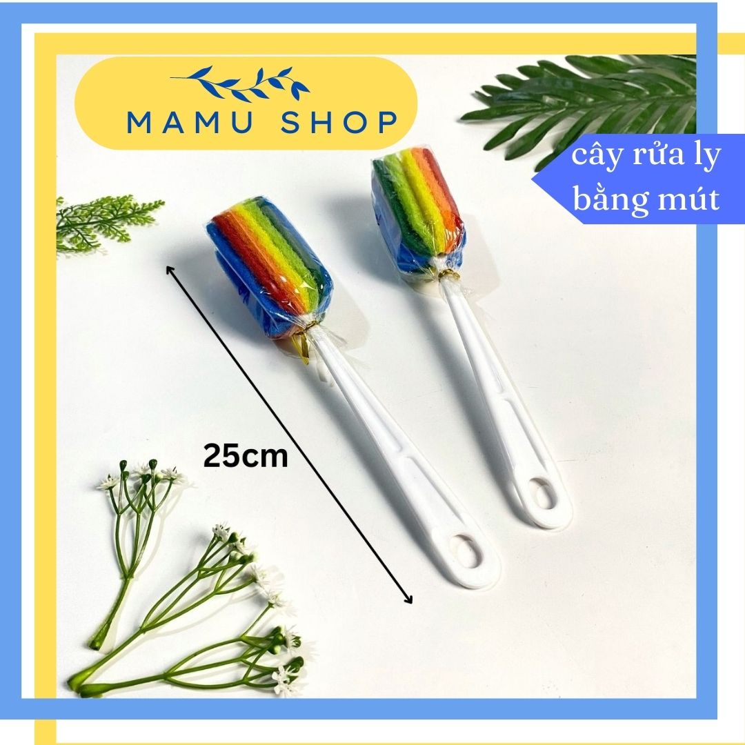 Cây rửa ly nhiều màu xốp cọ rửa ly Mamu shop M 153