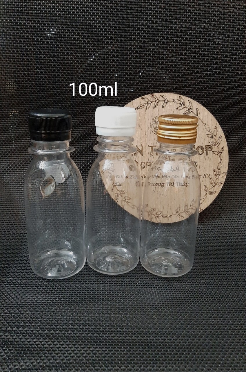 Chai nhựa 100ml nắp vặn đựng đồ uống thử