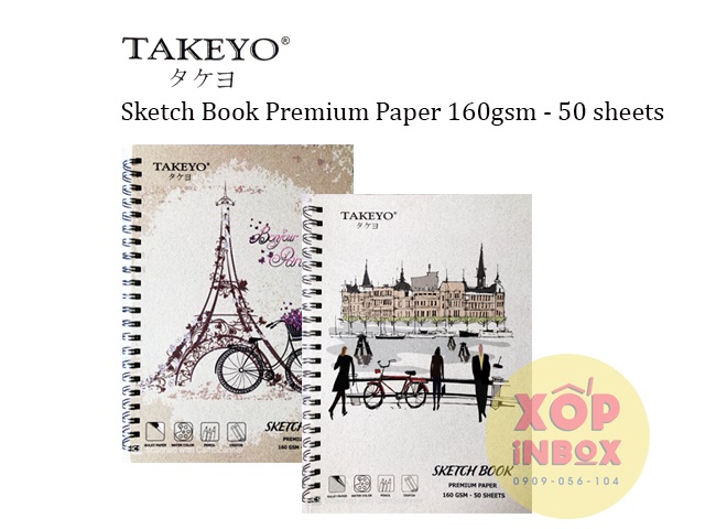 Sổ vẽ takeyo sketch book a4 160gsm