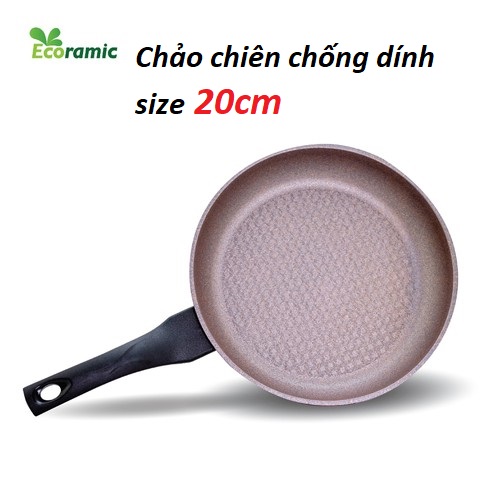 Chảo chiên chống dính tròn Ecoramic công nghệ Hàn Quốc size 20cm