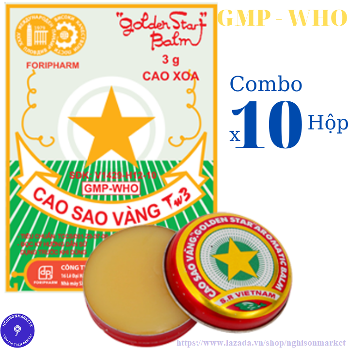 Cao sao vàng combo 10 hộp x 3gram