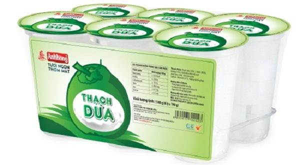 Lốc 6 Ly Thạch Dừa Ánh Hồng 1140g
