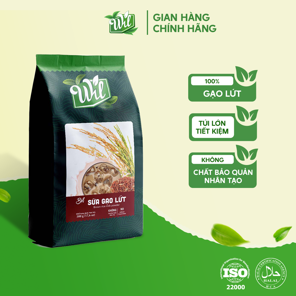 Sữa gạo lứt Wil dạng bột hỗ trợ giảm cân, cung cấp dinh dưỡng cho người ăn kiêng túi 500g
