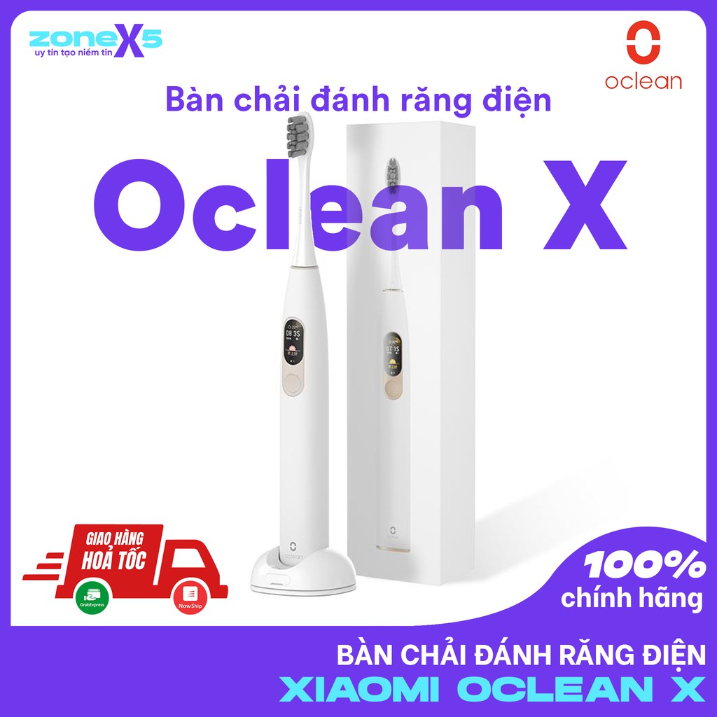 [HCM][BẢN QUỐC TẾ]Bàn chải điện thông minh Xiaomi Oclean X với màn hình cảm ứng sạc nhanh kết nối app chống nước IPX7