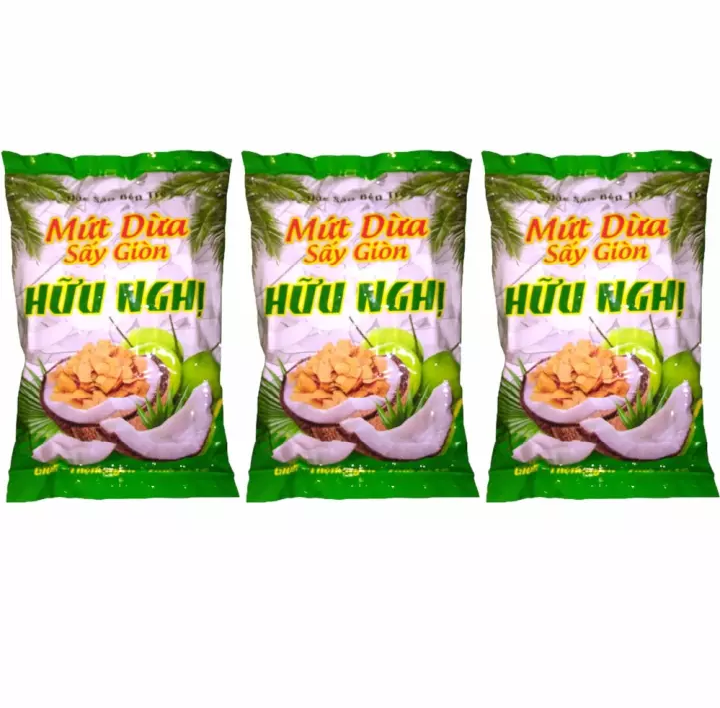 Combo 3 gói mứt dừa sấy giòn hữu nghị 300g