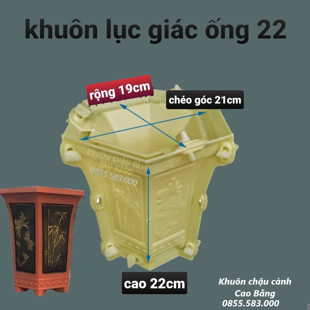 Khuôn đúc chậu cảnh lục giác ống 22
