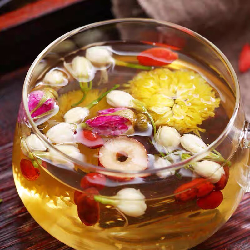 Trà Dưỡng Nhan 7 Vị - GIẢM CÂN ĐẸP DA NGỦ NGON (Gồm: Hoàng Cúc Nụ Hồng Long  Nhãn Kỷ tử Táo Đỏ Hoa Nhài Cỏ Ngọt) - Hương Thảo Mộc Trà