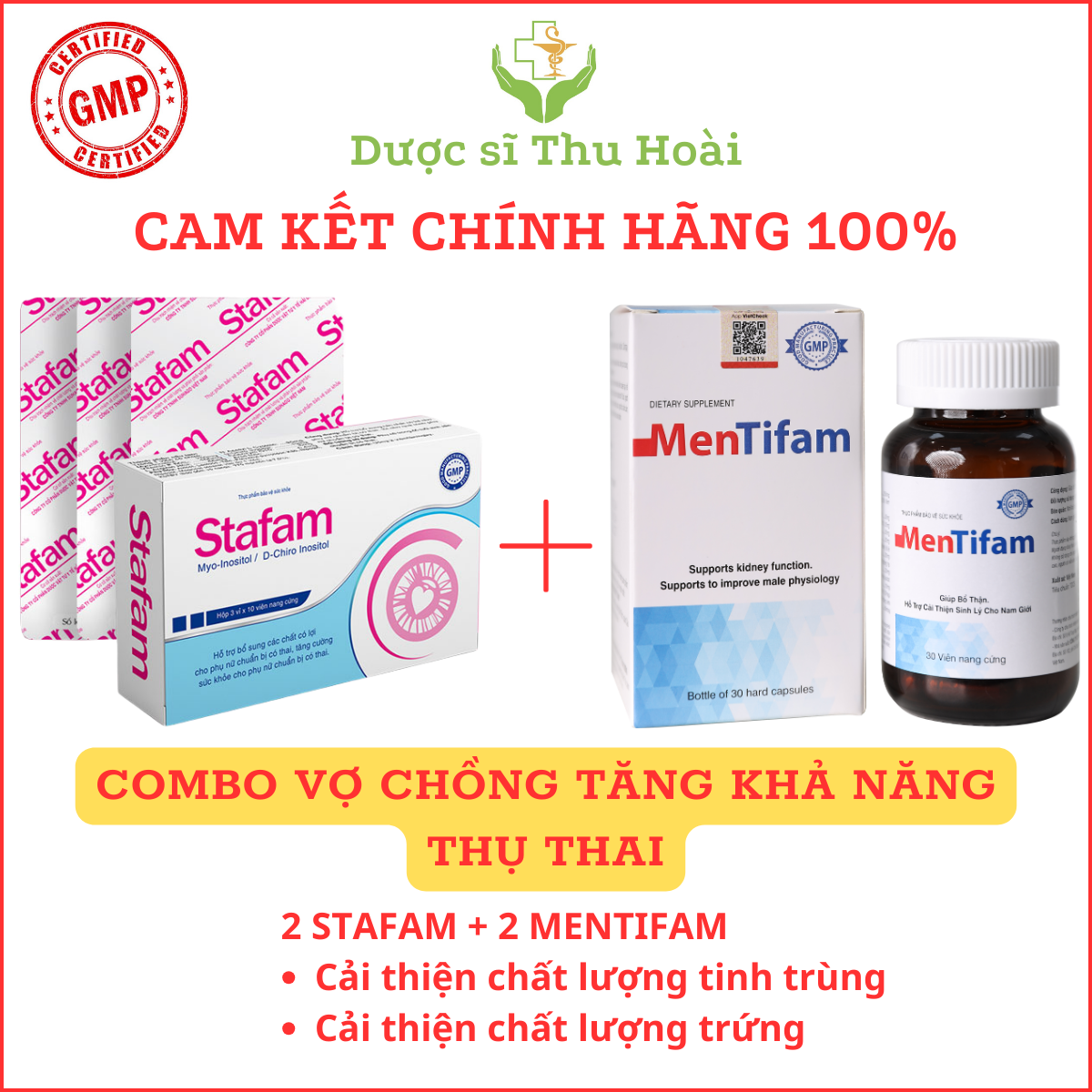 2 bổ trứng stafam và 2 hàu biển maca bổ tinh trùng tăng khả năng thụ thai nhanh hơn, femifortil