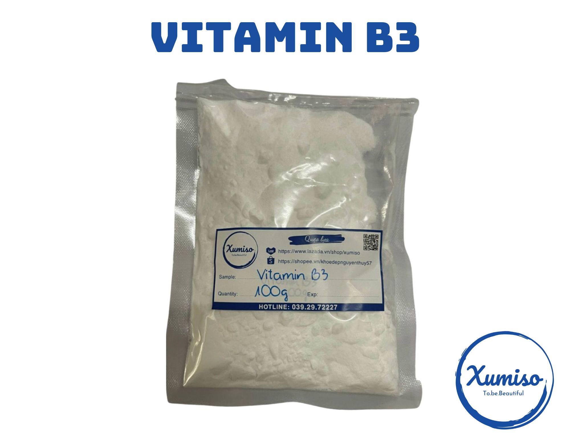 Vitamin b3 - chất làm trắng - nguyên lệu mỹ phẩm - 10g/100g