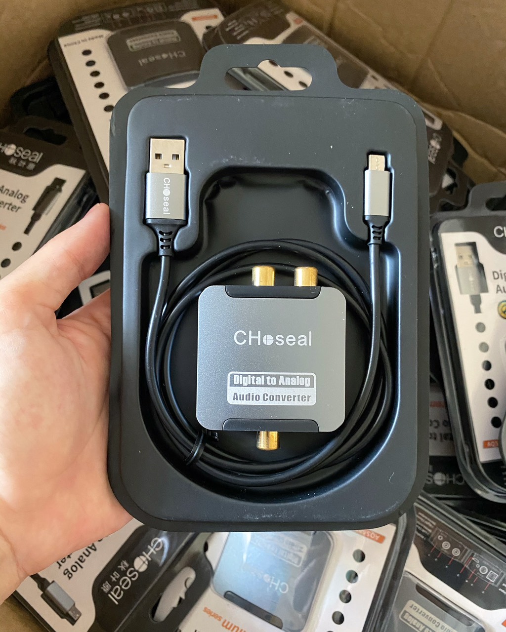 Bộ chuyển đổi âm thanh quang học Choseal kèm dây quang optical sang AV ra audio tiếng to