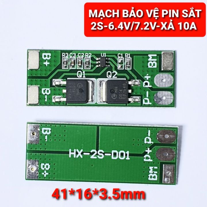 Mạch bảo vệ pin 3.2v 2s 6.4v 7.2v xả 10a mạch bảo vệ pin sắt lifepo4 life mạch bảo vệ sạc pin 32650 bms