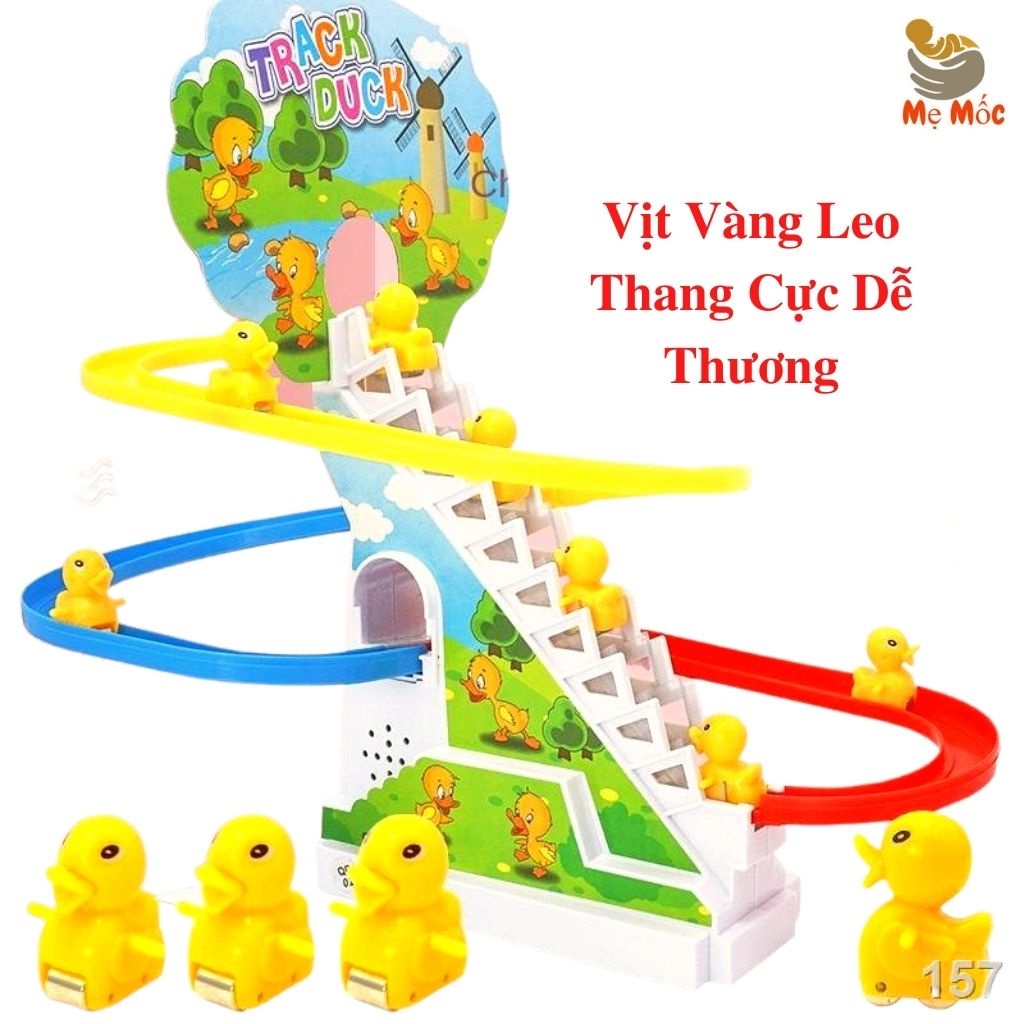 Đồ Chơi Cầu Trượt Vịt Vàng Leo Thang Phát Nhạc Cực Vui Tai Cho Bé Yêu - Shop Mẹ Mốc VLT