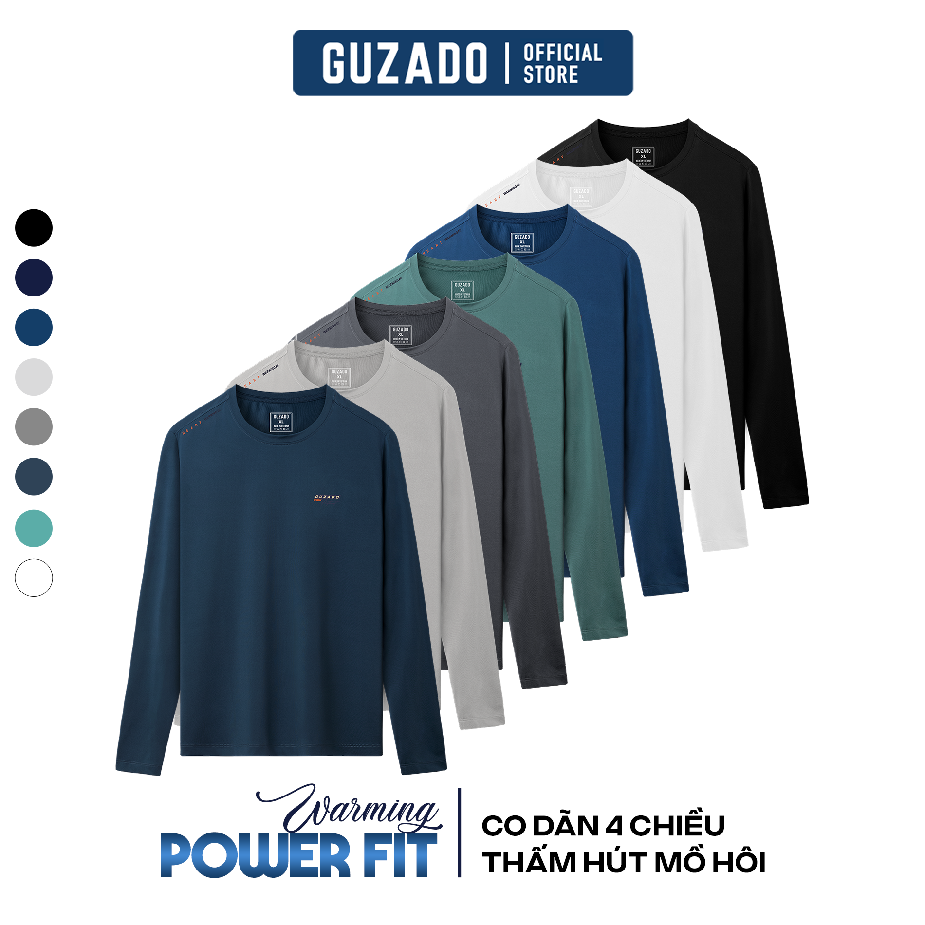 Áo Thun Dài Tay GUZADO Áo Giữ Nhiệt Chất Liệu Heattech Thoáng Khí, Mềm Mịn, Nhiều Màu Basic, Dễ Mix Đồ, Năng Động, Trẻ Trung GDT02