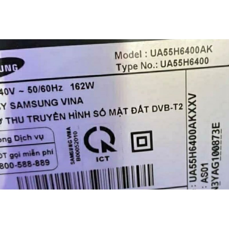 Bo nguồn mới 55H6400, UA55H6400