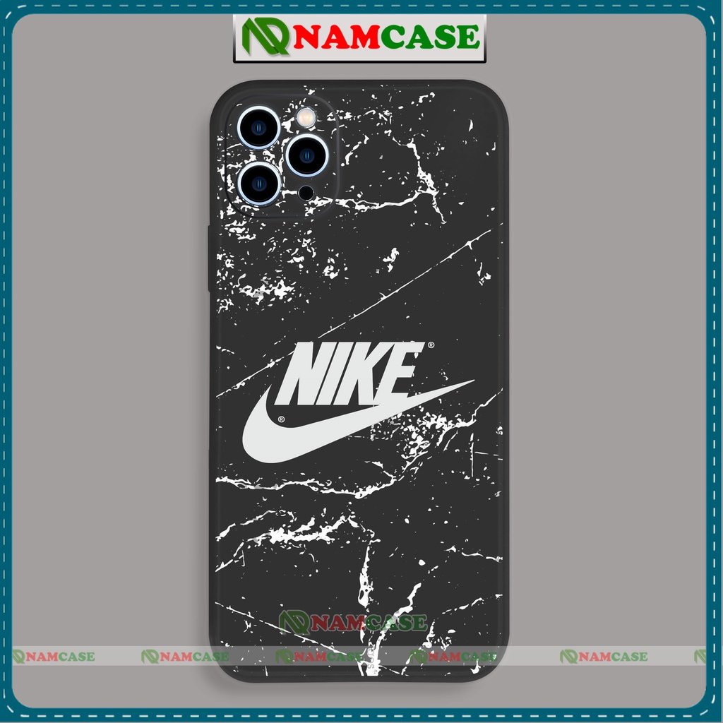 Ốp lưng iPhone Nike cạnh viền vuông silicon mềm dẻo bảo vệ camera cho iphone 6/6s/7/8/X/XS/XR/11/12/13 Pro Plus