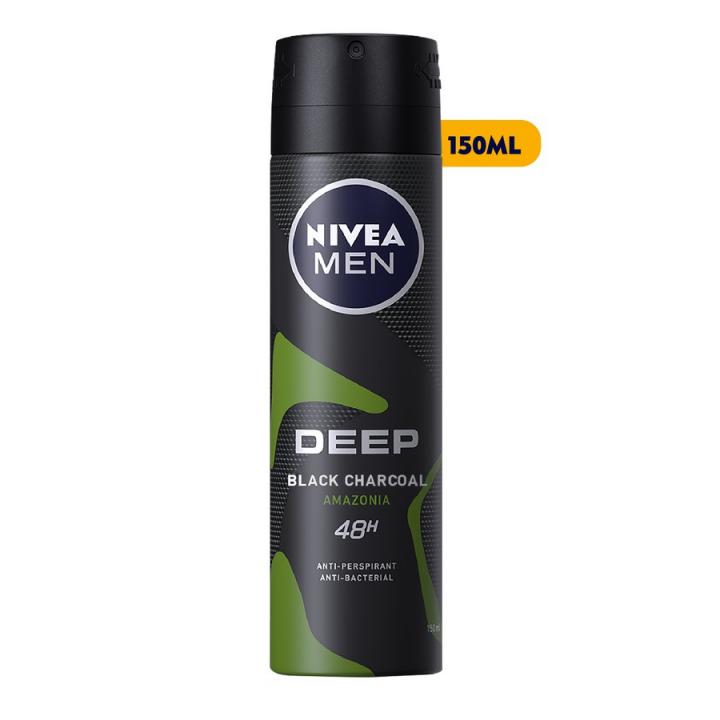 Xịt khử mùi Nam Nivea Men Deep Black Charcoal Amazonia 150ml