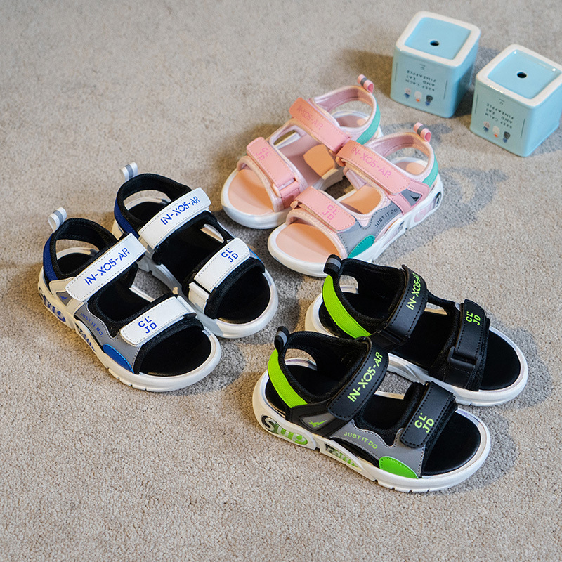 Giày sandal trẻ em cho bé quai hậu phong cách thời trang đi học gót phối phản quang đế đàn hồi siêu bền