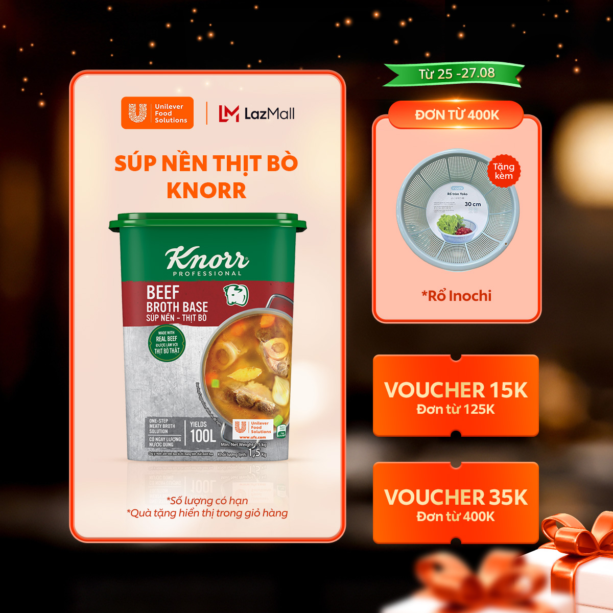 Súp Nền Thịt Bò Knorr Professional 1.5kg - Chuyên dùng cho nấu ăn