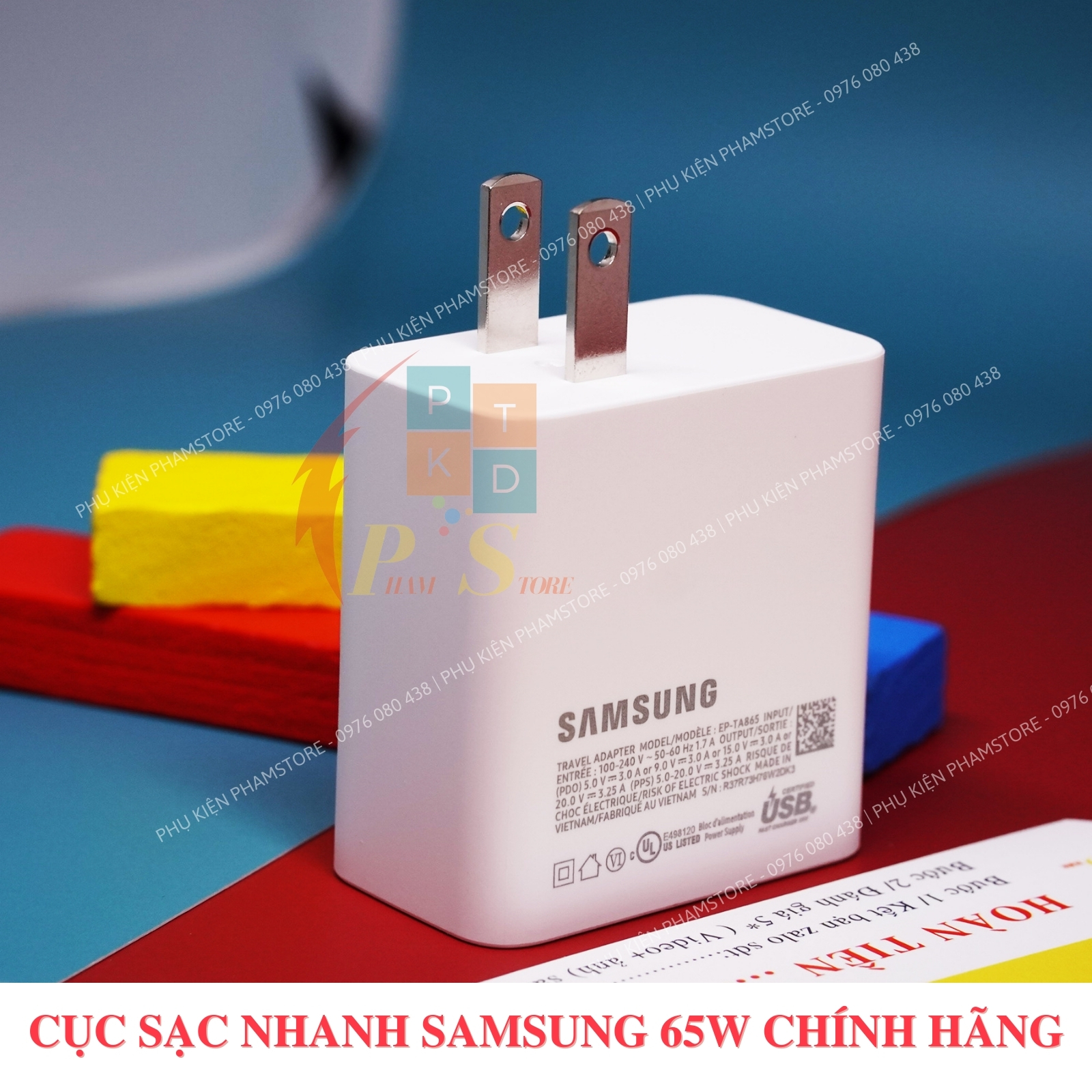 Cục Sạc Samsung 65W Chính Hãng Zin Máy| Bảo Hành 12 Tháng| Sạc Siêu Nhanh| Dùng Cho Điện Thoại Samsung, Xiaomi, IP, Oppo