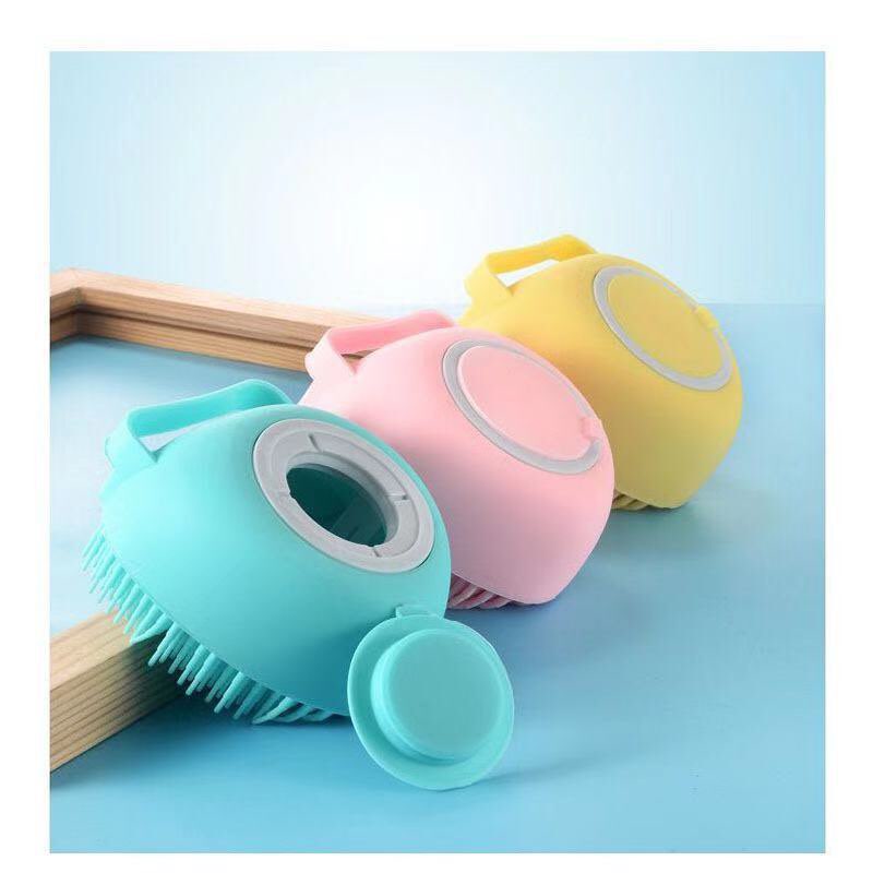 Bàn chà tắm masage cơ thể - Bàn chải silicon gội đầu massage, tẩy da chết - giúp thư giãn khi tắm -Dụng cụ chà lưng, tay chân tạo bọt silicon mềm mại có móc treo