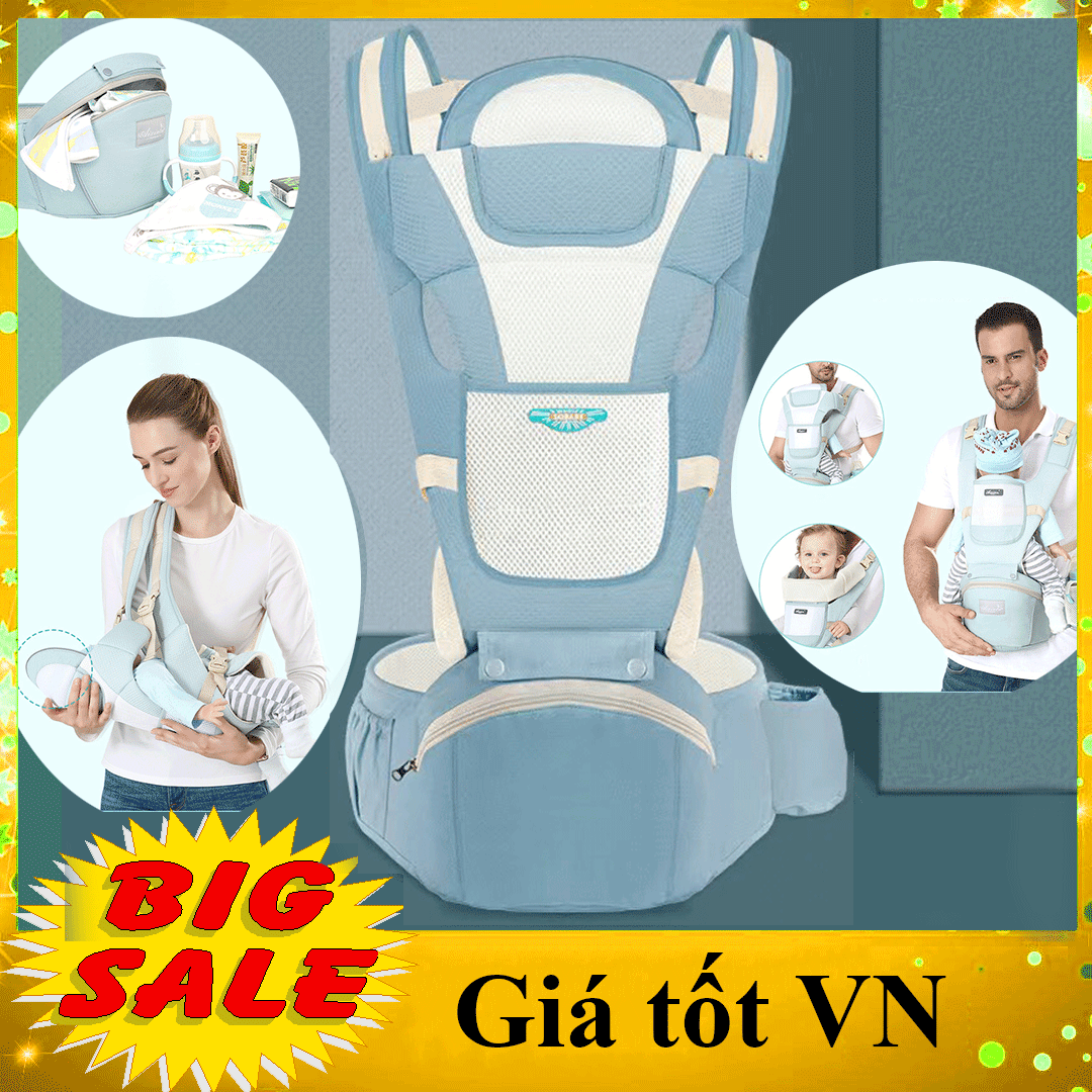 [ Cam kết chất lượng] LOẠI 1 ĐỊU EM BÉ THOÁNG KHÍ - CÓ GHẾ CHỐNG GÙ - ĐỊU NGỒI CHO BÉ - Điệu trẻ em đa chức năng