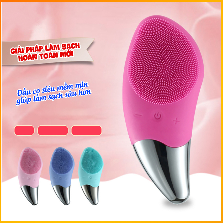 Máy rửa mặt USA mini silicone công nghệ siêu âm Máy Rửa Mặt Mini Massage Tích Hợp Sóng Âm Giúp Làm Sạch Sâu Da, Nâng Cơ Mặt, Sáng Da, Trẻ Hóa Làn Da, Chống Lão Hóa Hiệu Quả Lấy Đi Lớp Bụi Bẩn Và Tế Bào Chết