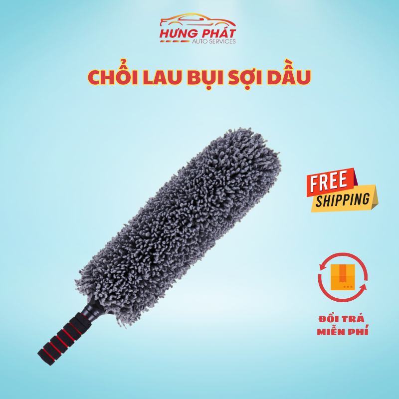 Chổi Lau Bụi Xe Ô Tô Loại Sợi Dầu Microfibre Bền Đẹp Có Cán Dài Co Rút Tiện Lợi - Hưng Phát Auto