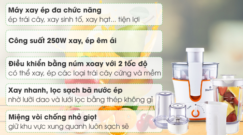 Máy xay ép đa năng bluestone blb-5343 hàng mới chính hãng 100%