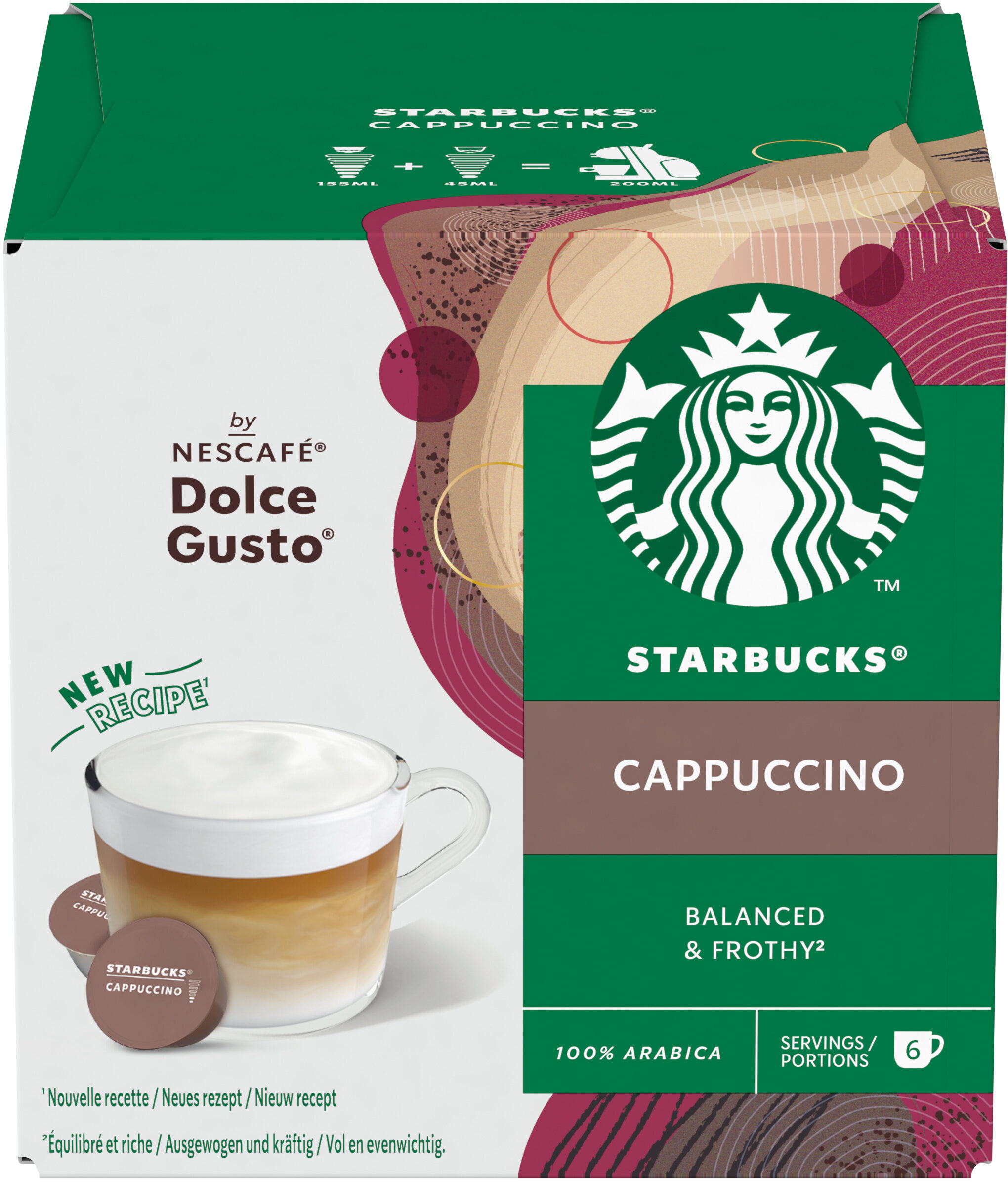 Starbucks® Cappuccino by NESCAFÉ® Dolce Gusto® - 12 Capsules, DATE 09/2024