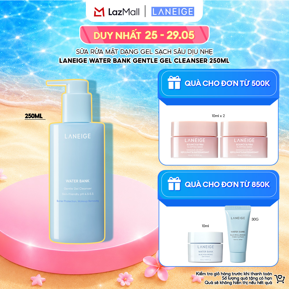 [MỚI] Sữa Rửa Mặt Dạng Gel Sạch Sâu Dịu Nhẹ Laneige Water Bank Gentle Gel Cleanser 250ml
