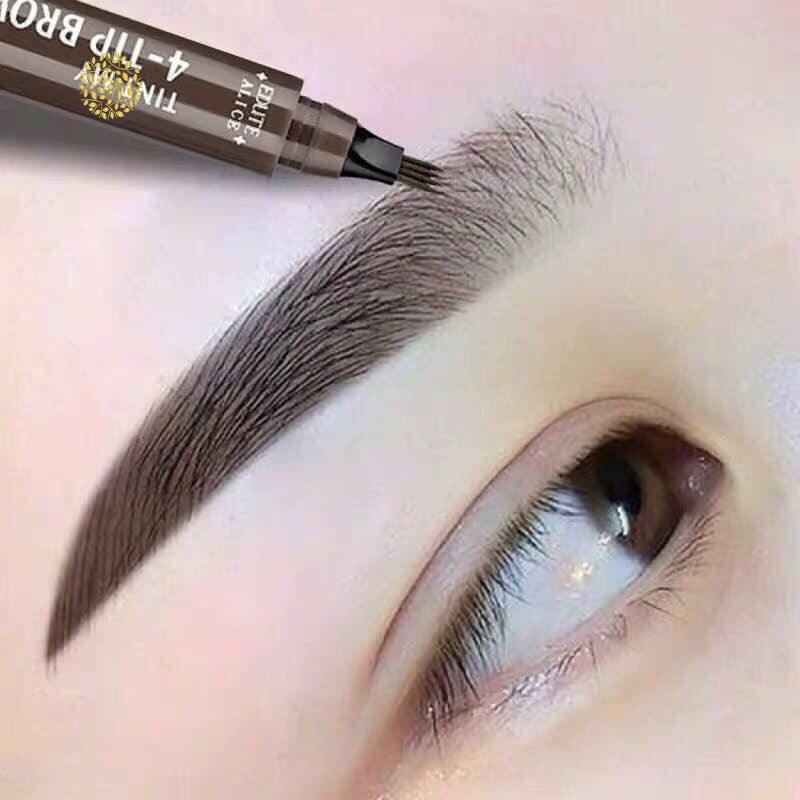 Bút chì kẻ lông mày 4 điểm, bút chì xăm lông mày, bút chì kẻ lông mày dạng lỏng với bốn đầu, bút chì kẻ lông mày 5 màu bền không thấm nước chống nhòe