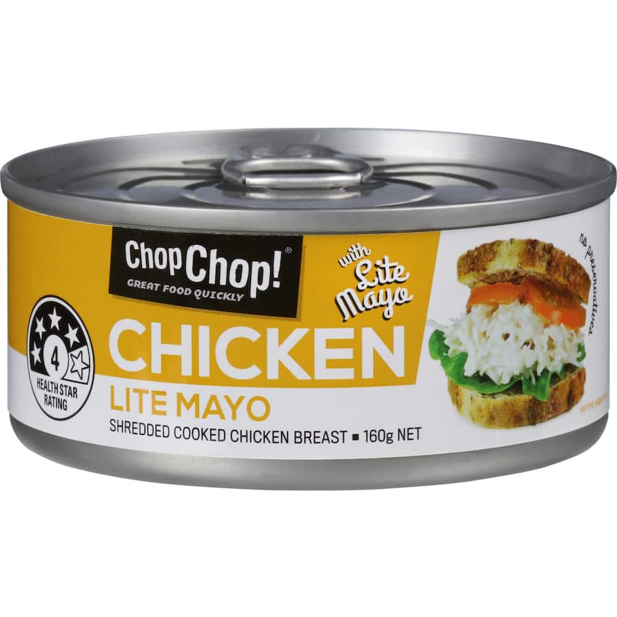 ỨC GÀ HỘP TRỘN SỐT MAYO ÍT BÉO Chop Chop Canned Chicken Lite Mayo, 160g
