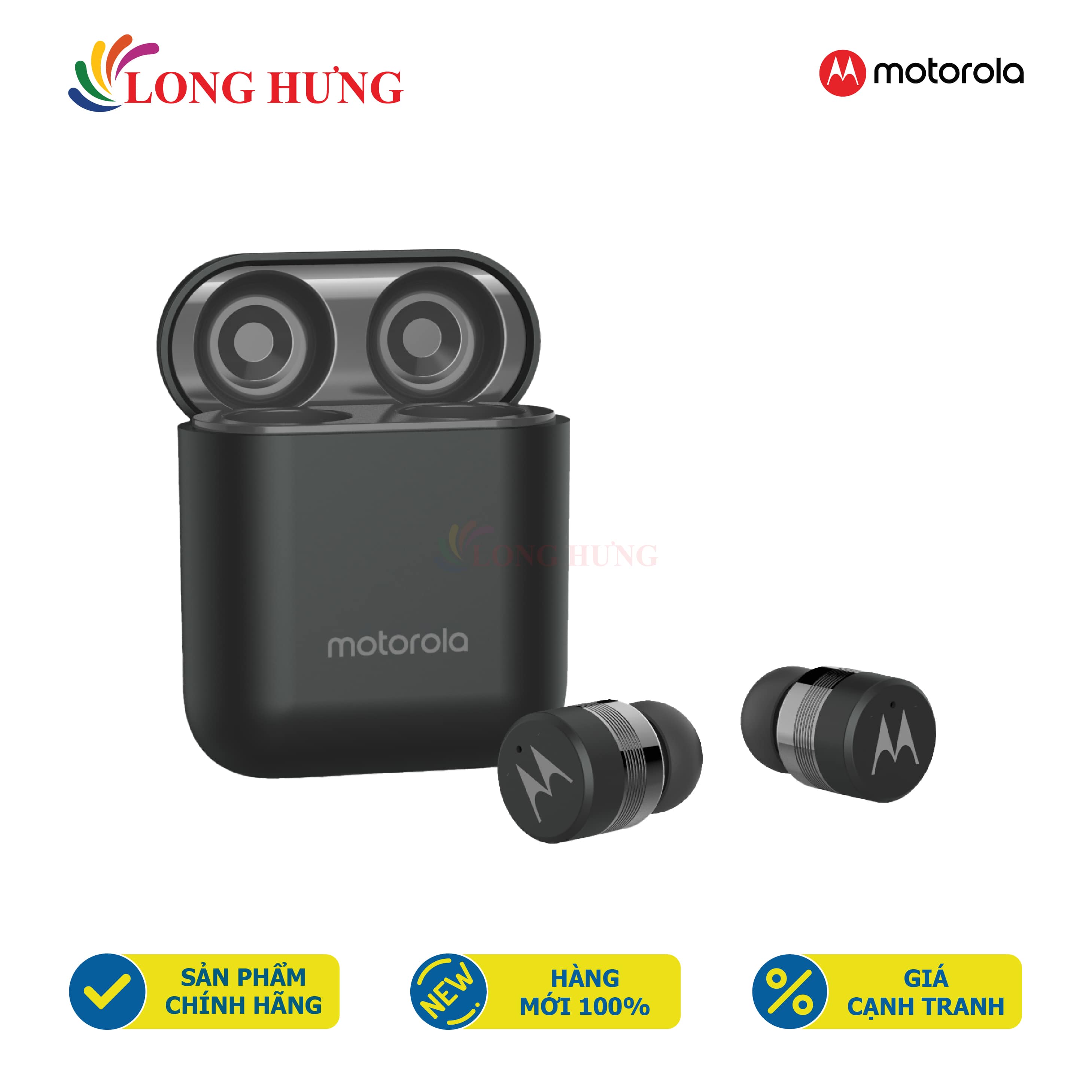 Tai nghe Bluetooth True Wireless Motorola Verve Buds 110 - Hàng chính hãng - Âm thanh tuyệt hảo Chât lượng Hifi Kết nối Bluetooth Chống nước chuẩn IPX4