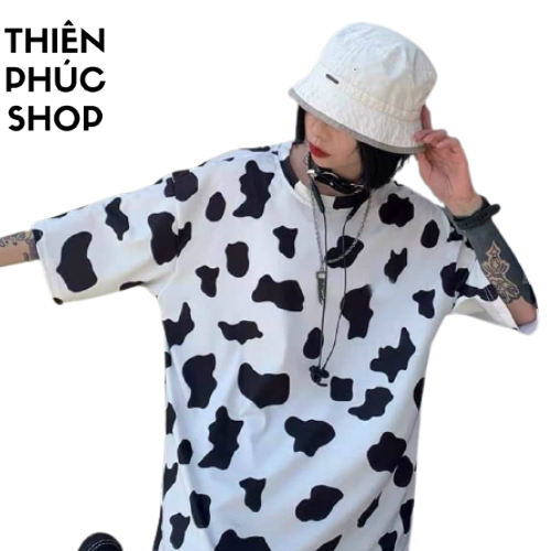 Áo thun bò sữa tay lỡ form rộng unisex thiên phúc shop