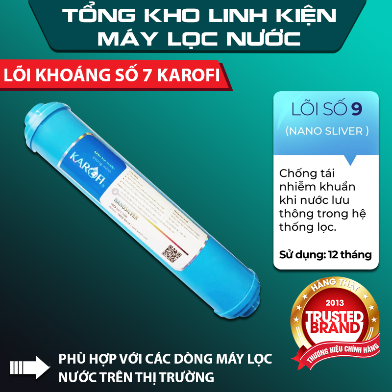 Lõi lọc nước số 9 karofi , lõi lọc nước nano silver , lõi lọc nước tạo khoáng karofi