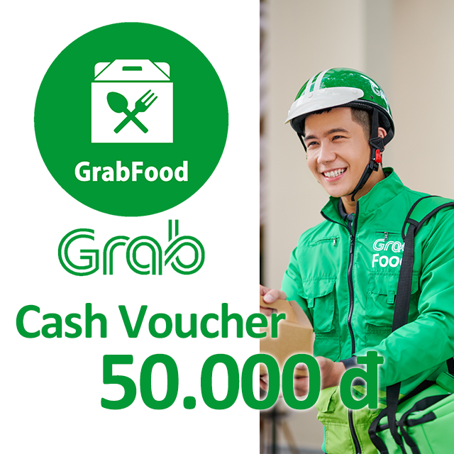 E-voucher 50.000đ tại grab food