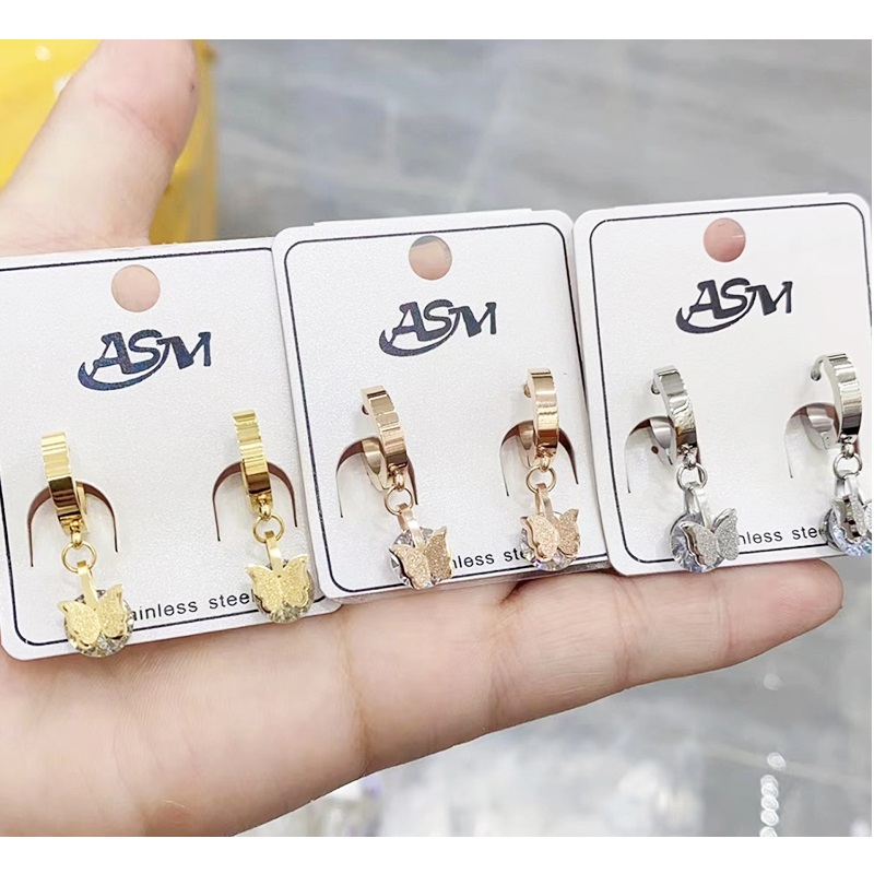 Bông tai bướm cát tòn ten titan ko han rỉ tt 3992