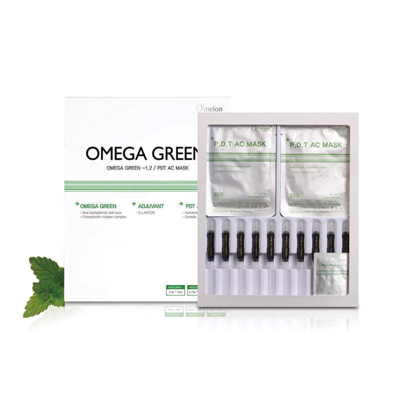 Set 10liệu trình giảm mụn Omega Green tại nhà spa HÀn Quốc hàng Omelon chính hãng