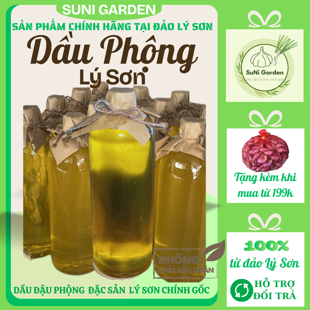DẦU ĐẬU PHỘNG LÝ SƠN NGUYÊN CHẤT 1 LÍT - ĐẶC SẢN LÝ SƠN CHÍNH GỐC SUNI GARDEN