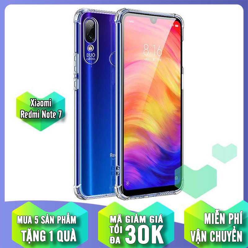 Ốp lưng cho Xiaomi Redmi Note 7, trong suốt chống sốc 6D